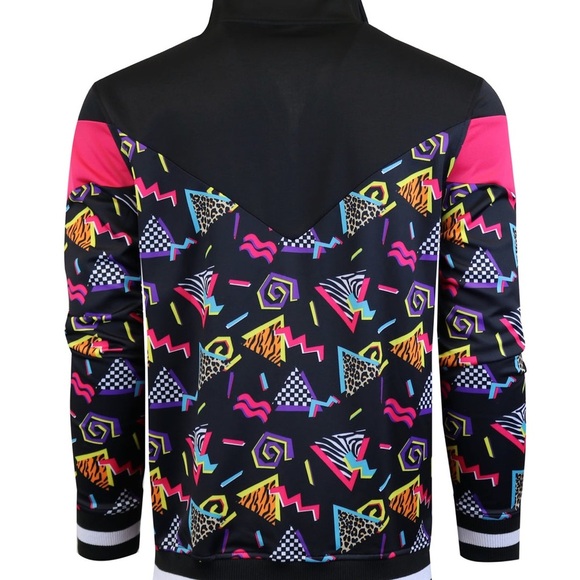 Screenshot 80s Retro Track Jacket Unisex Size Small NWT Slim Fit Streetwear - Picture 2 of 5